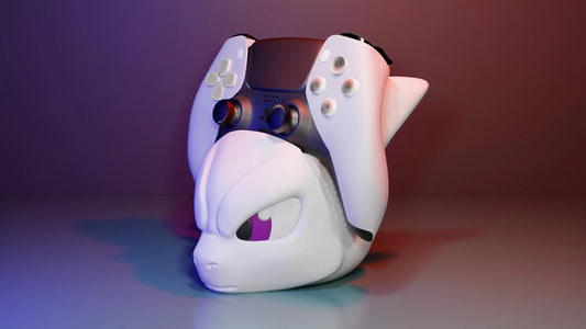 Soporte universal para mandos Kokoroto con diseño de Mewtwo de Pokémon, para exhibir y sostener controladores de videojuegos.