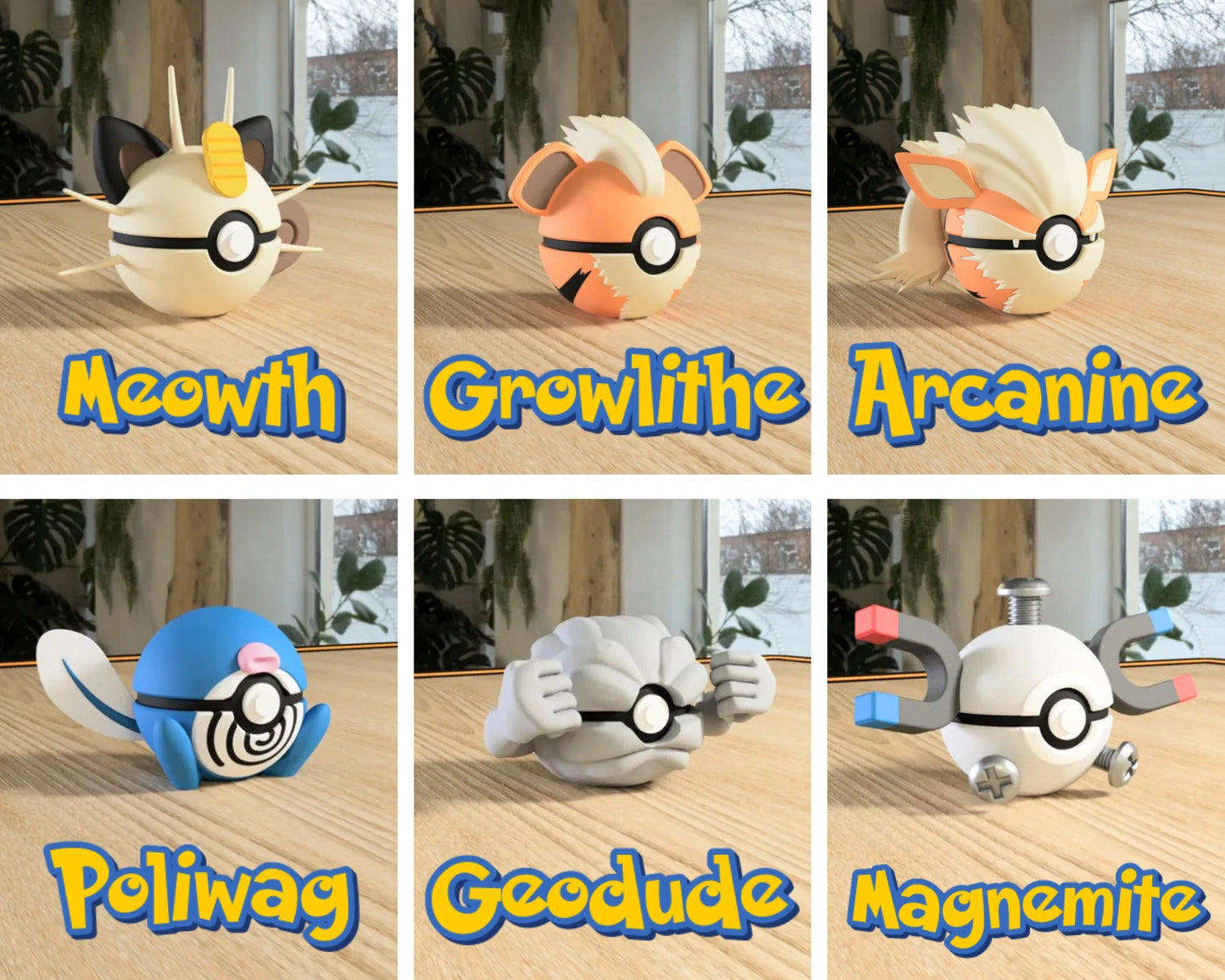 Colección de Pokebolas inspiradas en personajes de Pokémon, marca Kokoroto, en collage con diferentes diseños de Pokéball.