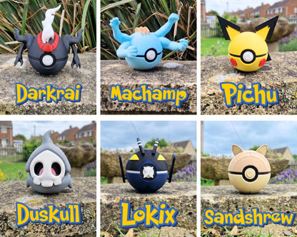 Conjunto de Pokebolas inspiradas en personajes de Pokémon de la marca Kokoroto, en una imagen collage.