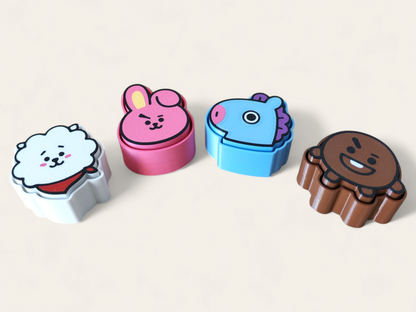 Clicker Kokoroto BT21 en color azul, herramienta para entrenamiento con diseño de personajes de BT21.