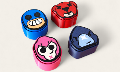 Clicker llavero antiestrés inspirado en Brawl Stars, en uso - Kokoroto