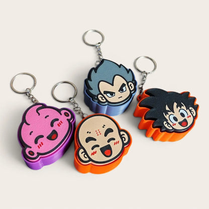 Colección de llaveros clicker Dragon Ball impresos en 3D, vista de conjunto - Kokoroto