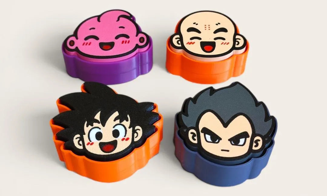 Llaveros clicker Dragon Ball impresos en 3D, packaging del producto - Kokoroto