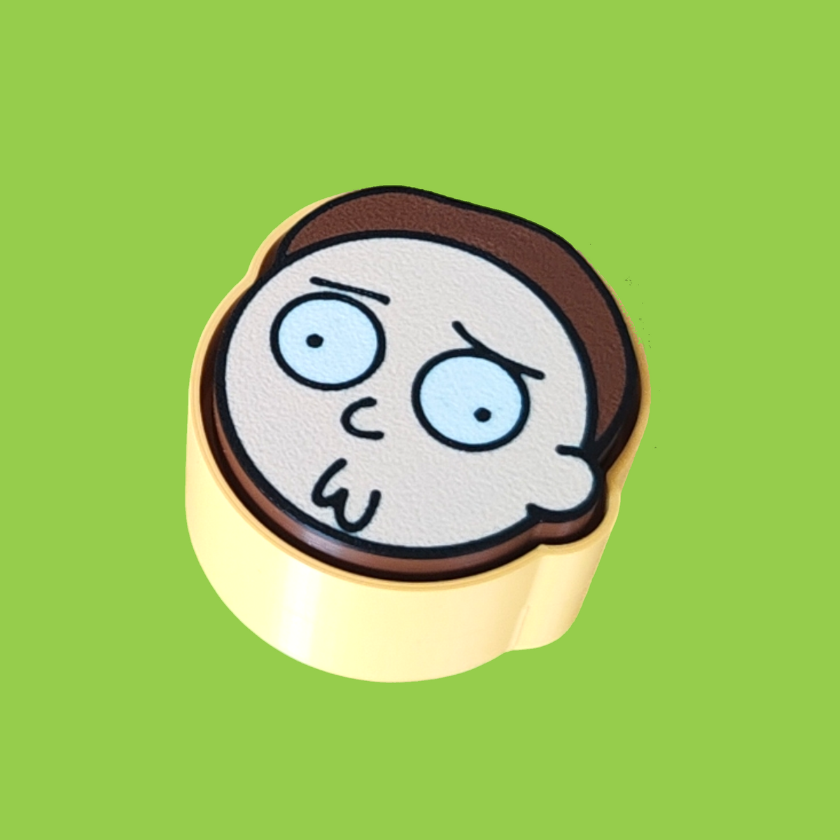 Clicker de Morty Smith en amarillo, llavero antiestrés articulado impreso en 3D - Kokoroto