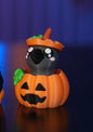 Detailansicht des Halloween-Schlüsselanhänger-Clickers in Form eines orangen Kürbisses - Kokoroto