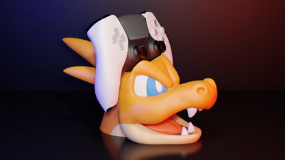 Soporte universal para mandos de Pokémon Mega Charizard de la marca Kokoroto, resistente y ideal para exhibir controladores.