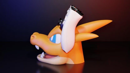 Soporte universal para mandos Kokoroto con diseño de Mega Charizard de Pokémon, ideal para mantener controladores organizados.