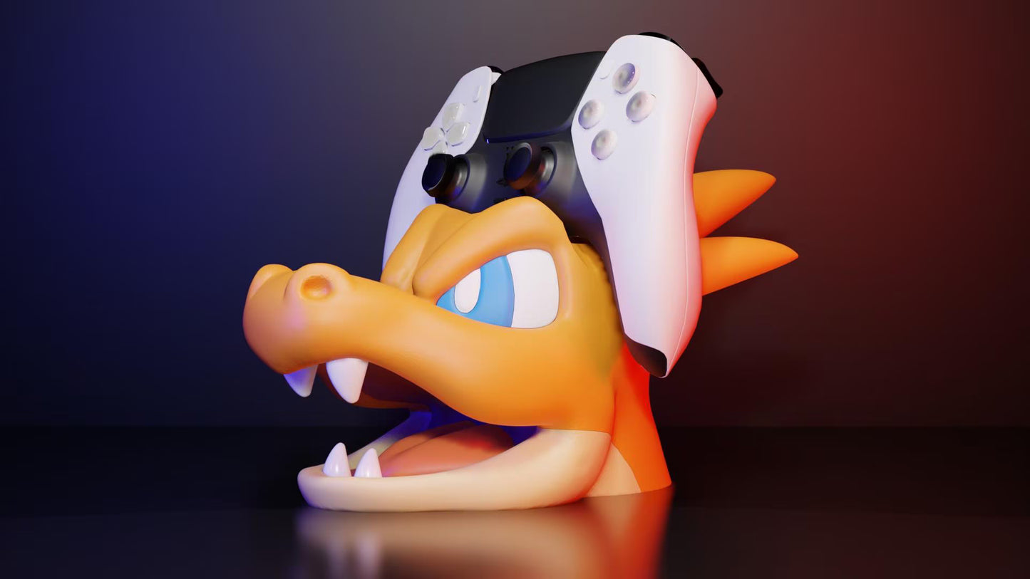 Soporte universal para mandos de Pokémon Mega Charizard de la marca Kokoroto, con diseño de figura de Charizard.