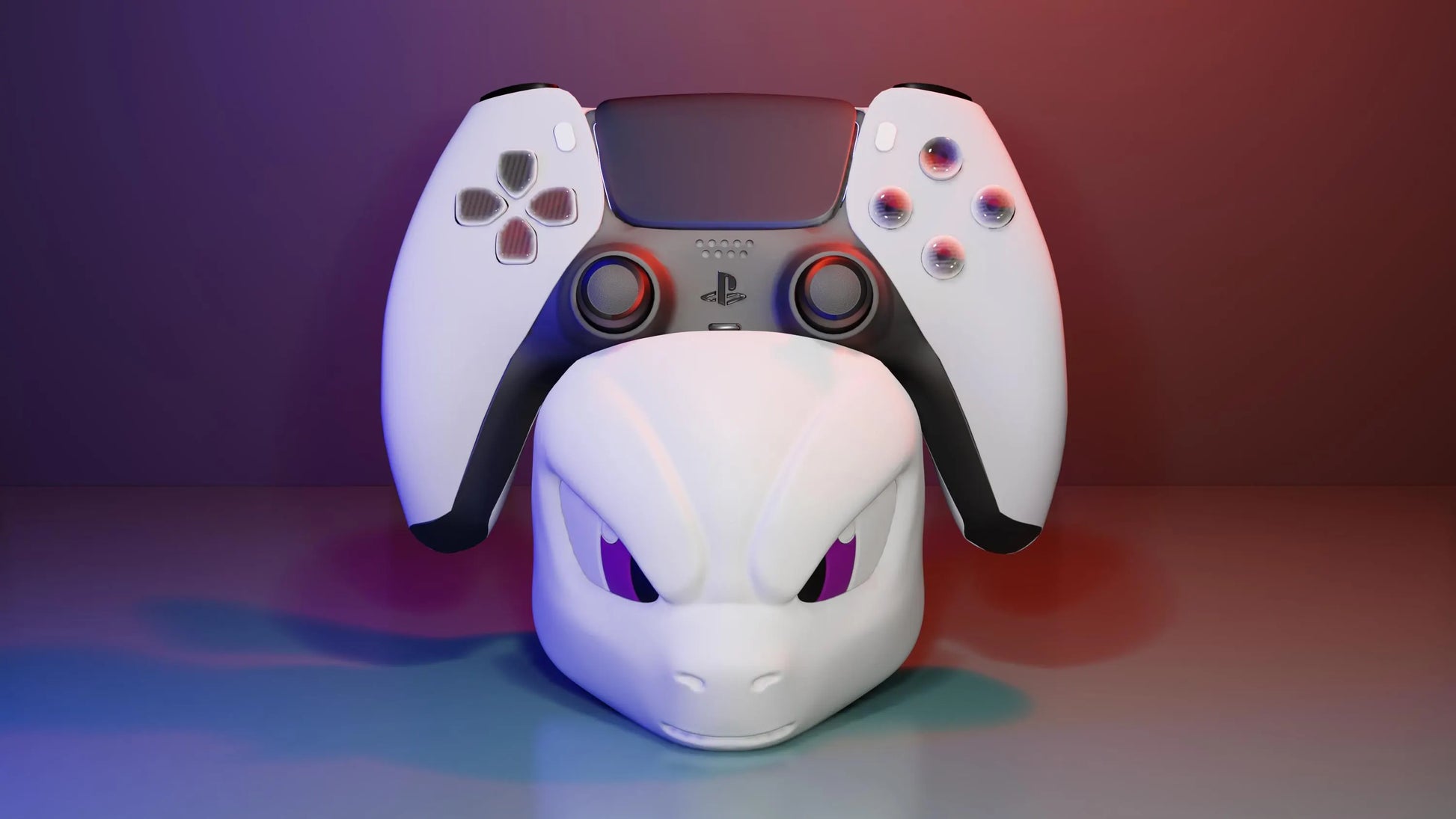 Soporte universal para mandos Kokoroto con diseño de Mewtwo de Pokémon, ideal para mantener controllers organizados y seguros.