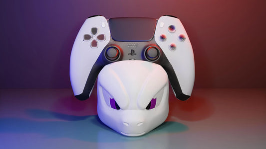 Soporte universal para mandos Kokoroto con diseño de Mewtwo de Pokémon, ideal para mantener controllers organizados y seguros.