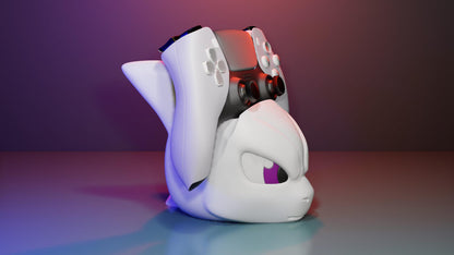 Soporte universal para mandos Kokoroto con diseño de Mewtwo de Pokémon, sostiene controladores de videojuegos de forma segura.