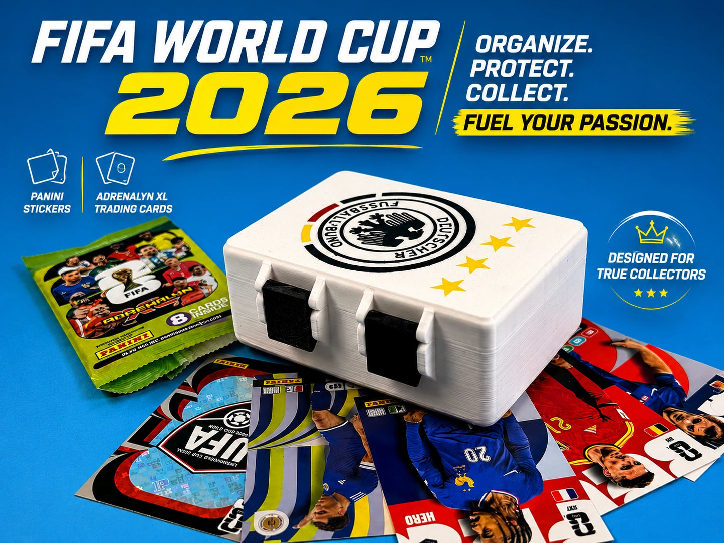 Caja para stickers y cartas FIFA 2026