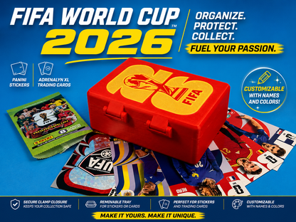 Caja personalizable para stickers y cartas FIFA 2026