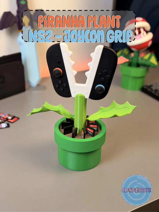 Soporte de planta Piraña para Joy-Cons de Nintendo Switch 2 de la marca Kokoroto, con diseño de Piraña de Mario en color brillante