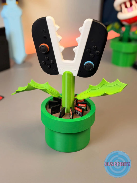 Soporte de planta Piraña para Joy-Cons de Nintendo Switch 2, marca Kokoroto, con diseño de planta Piraña de Mario.