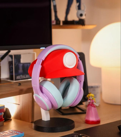 Soporte para auriculares personalizable Kokoroto en forma de fontanero, con espacio para colgar y exhibir auriculares.