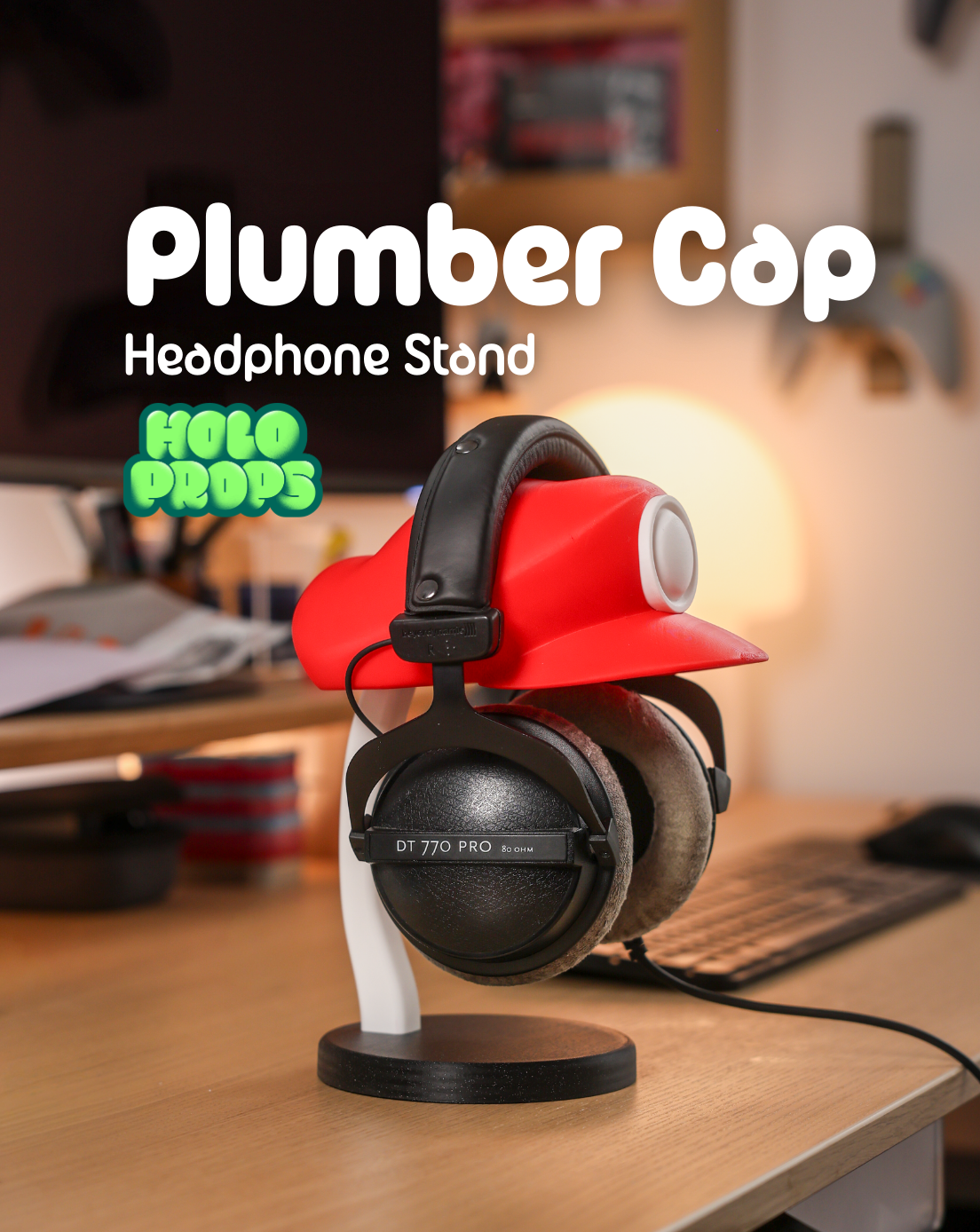 Soporte para auriculares personalizable de Kokoroto, con diseño de cabeza de plomero, para organizar y decorar tu espacio.