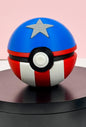 Captainball Pokéball inspiriert von Captain America, 3D-gedruckt, Frontalansicht des Designs - Kokoroto