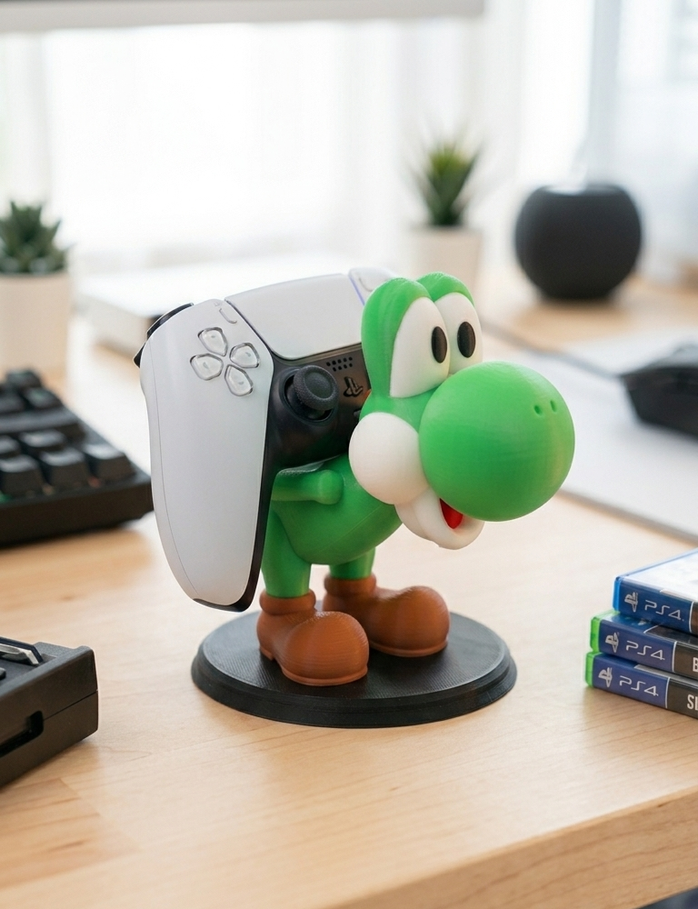 Soporte universal para mandos Yoshi de Kokoroto, soporte de plástico resistente para mantener controllers organizados y seguros.